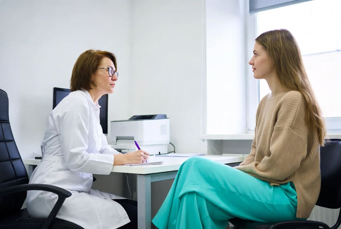 Девушка на приёме у доктора